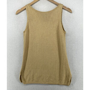 BROOKS BROTHERS Sweater S Silk Blend Tank Boat Neck Sleeveless Shell Beige